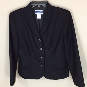 Vintage Pendleton Black Wool Blazer Jacket Size 6 Petite Made in USA